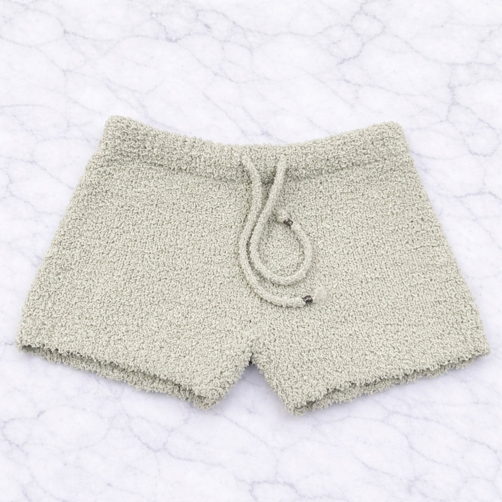 POL Bouclé Lounge Shorts Sage Green Size L NWOT Soft Cozy Boutique